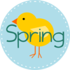 Spring Is Here Circle Blue Clip Art